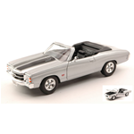 WELLY CHEVROLET CHEVELLE SS 454 1971 SILVER W/BLACK STRIPES 1:24